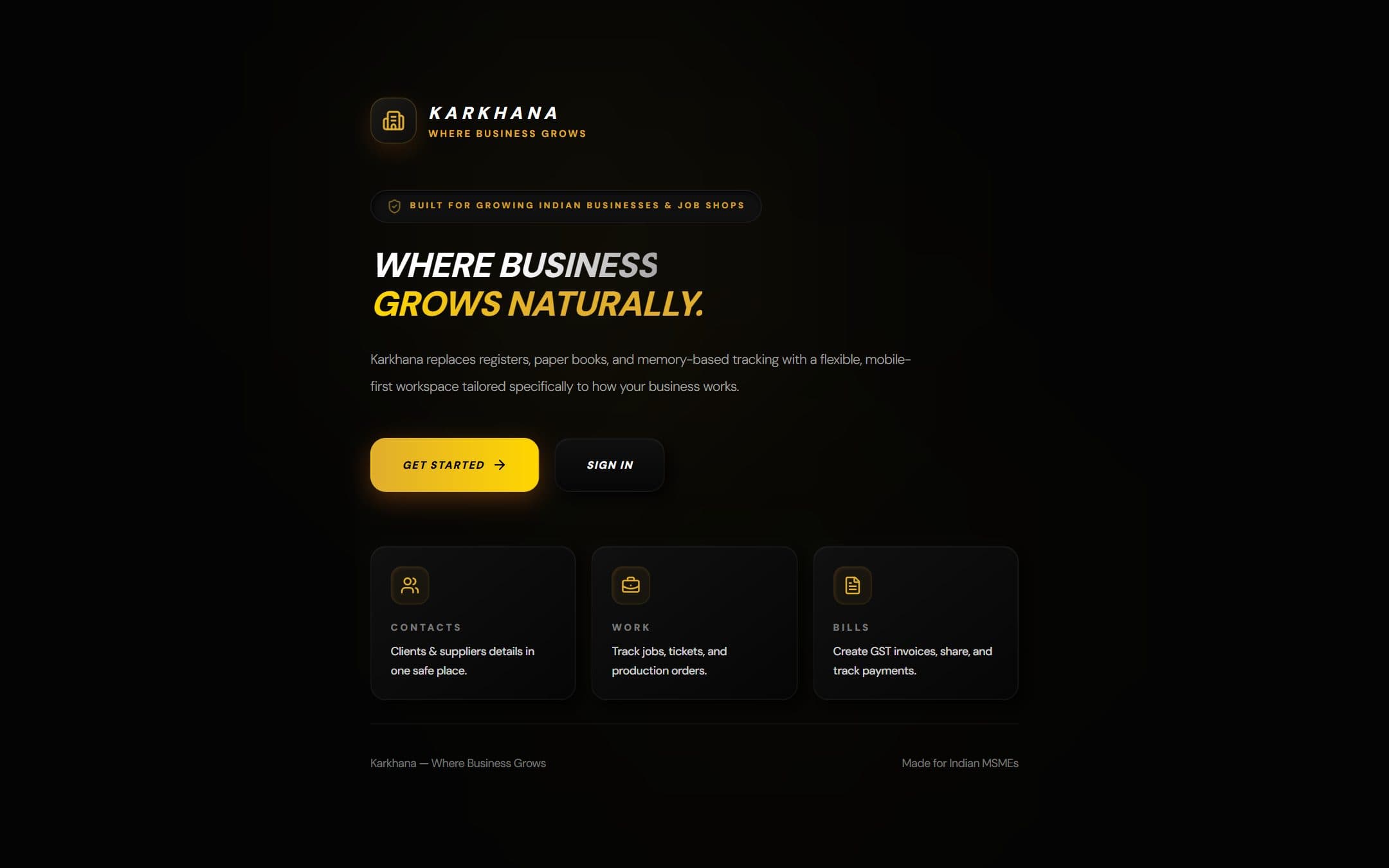 Karkhana — Where Business Grows — live site preview