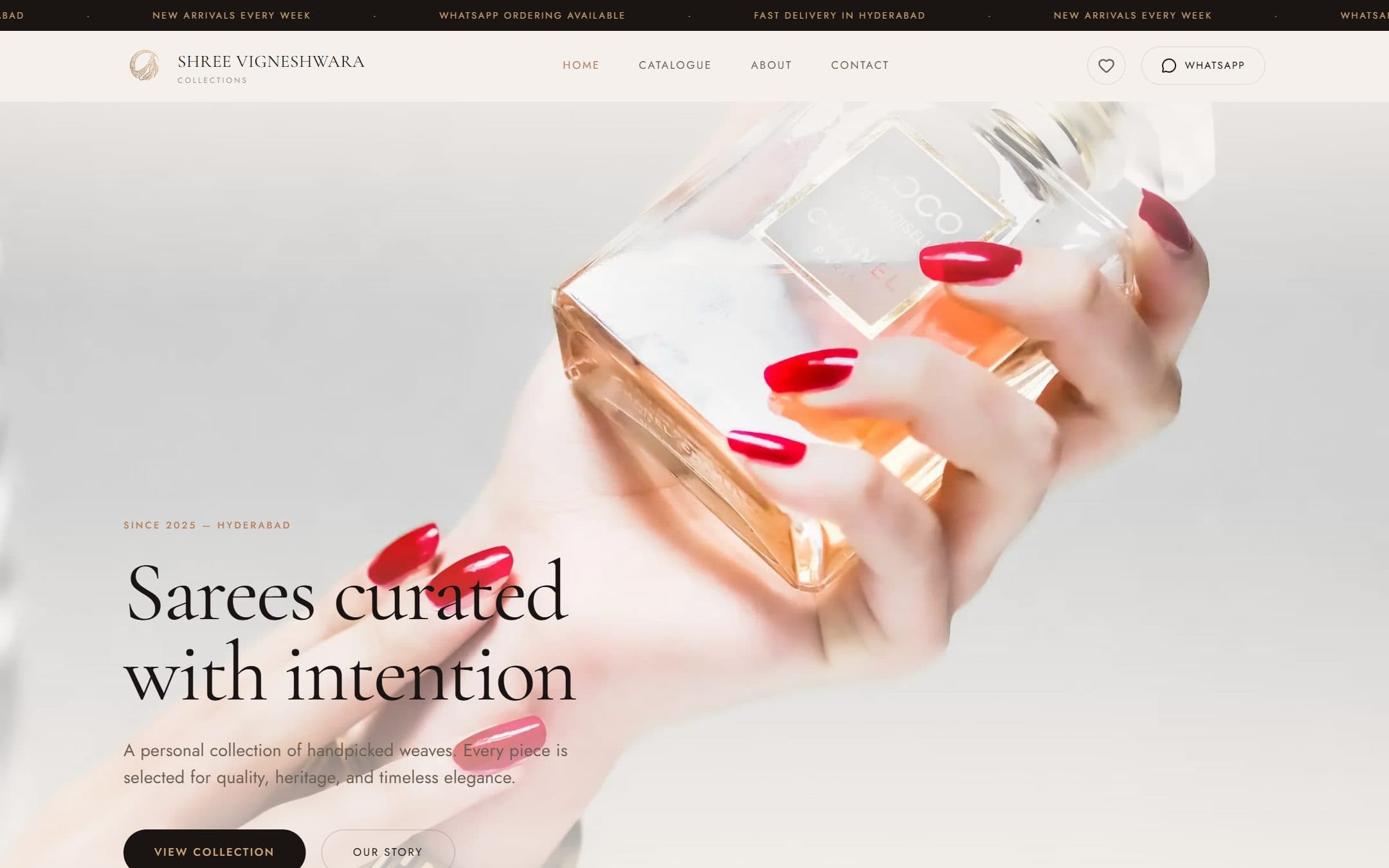 Shree Vigneshwara Collections — live site preview